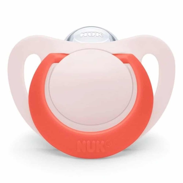 NUK Star Πιπίλα Σιλικόνης 6-18m Χρώμα Ροζ, 1τμχ