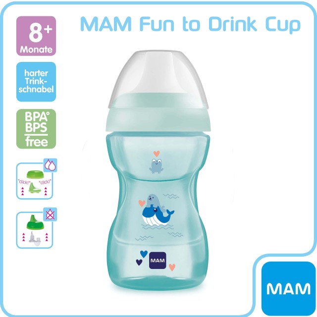 MAM Fun to Drink Cup 8m+ 270ml Χρώμα Μπλε, 1τμχ