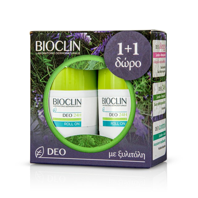 Bioclin Promo Αποσμητικό με ξυλιτόλη και Βιταμίνη E, 24ωρη αίσθηση φρεσκάδας 1+1 ΔΩΡΟ, 2x50ml