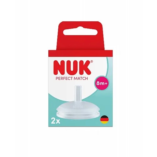 NUK Perfect Match Ανταλλακτικό Καλαμάκι Σιλικόνης 8m+, 2τμχ
