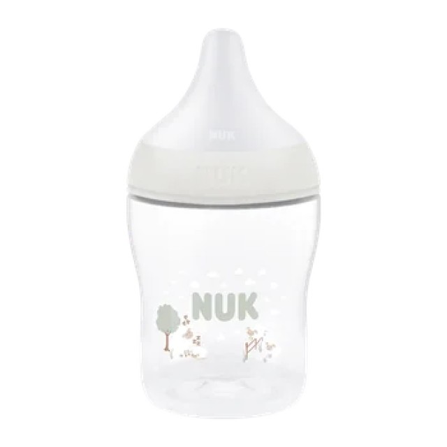 NUK Perfect Match Μπιμπερό Πλαστικό 0m+ με Δείκτη Ελέγχου Θερμοκρασίας με θηλή σιλικόνης Mικρής Οπής 150ml Χρώμα Άσπρο, 1τμχ