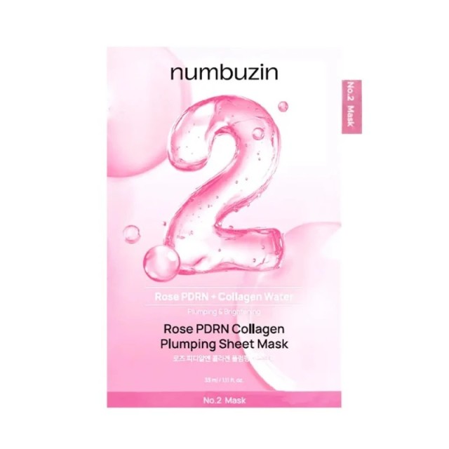 Numbuzin No.2 Rose PDRN Collagen Plumping Sheet Mask – Μάσκα Προσώπου για Σύσφιξη, Ενυδάτωση & Plumping με PDRN και Κολλαγόνο 27ml