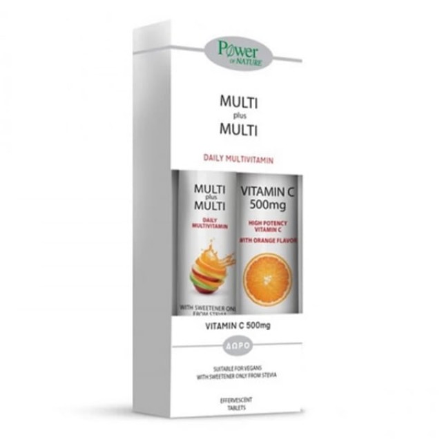 Power Health Multi Plus Multi 20 eff.tabs με Γεύση Ροδάκινο + Δώρο Vitamin C 500mg 20 eff.tabs