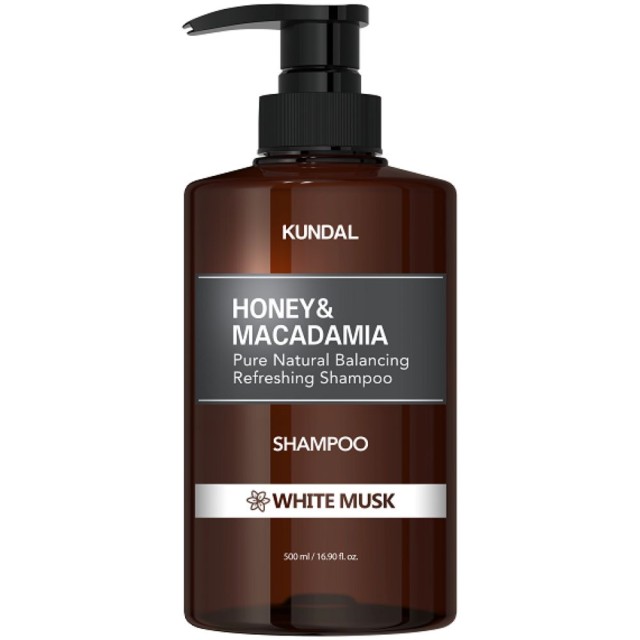 Kundal Honey & Macadamia Natural Shampoo White Musk - Σαμπουάν Ενυδάτωσης & Λάμψης με Λευκό Μόσχο 500ml