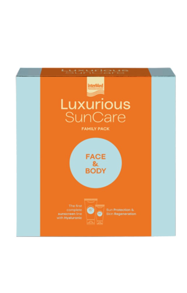 Intermed Luxurious Sun Care Family Pack Face & Body Αντηλιακής Κρέμα Προσώπου SPF50 75ml & Αντηλιακή Κρέμα Σώματος SPF50 200ml
