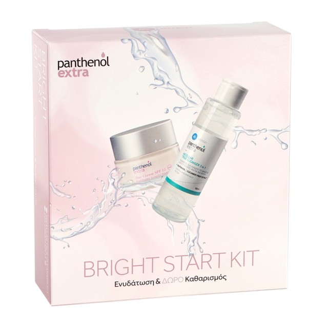 Panthenol Extra Bright Start Kit Day Cream SPF15 50ml & ΔΩΡΟ Panthenol Extra Micellar True Cleanser 3 in 1 100ml