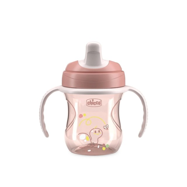 Chicco Εκπαιδευτικό Κύπελλο με Λαβές 6m+ Χρώμα Σομόν 200ml, 1τμχ