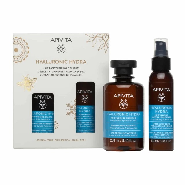 Apivita Promo Hyaluronic Hydra Moisturizing Shampoo 250ml & Leave-in Conditioner 100ml
