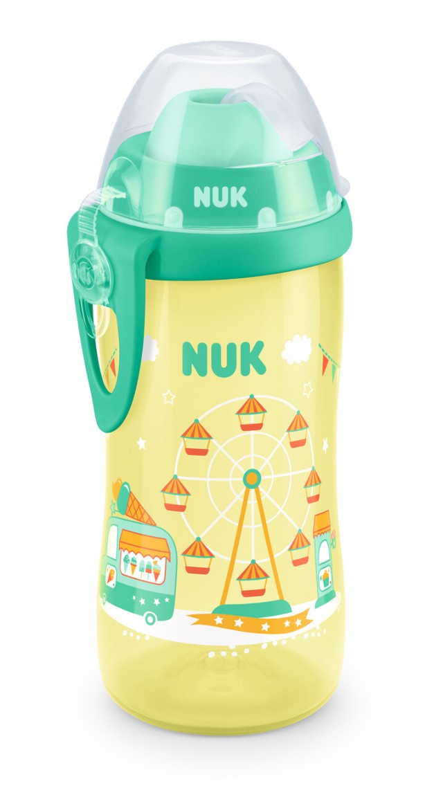 NUK Flexi Cup με καλαμάκι 12m+ Χρώμα Κίτρινο 300ml, 1τμχ