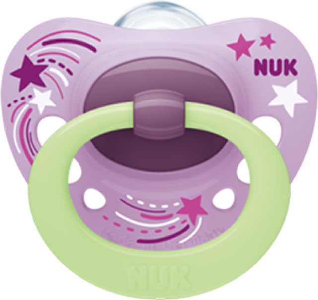 NUK Signature Night Πιπίλα Σιλικόνης 18-36m Χρώμα Ροζ, 1τμχ