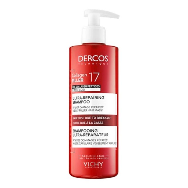 Vichy Dercos Collagen Filler 17 Ultra-Repairing Shampoo 400ml