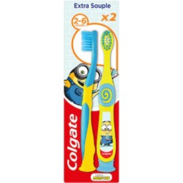 Colgate Minions Extra Soft Παιδικές Οδοντόβουρτσες 2-6 Ετών, 2τεμ