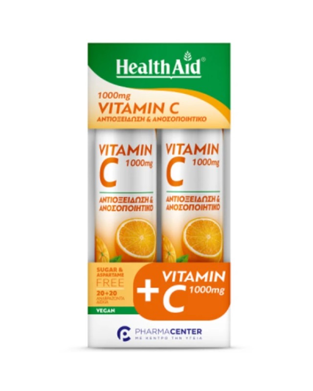 Health Aid Promo Vitamin C 1000mg Γεύση Πορτοκάλι 20 eff. tabs + Vitamin C 1000mg Γεύση Πορτοκάλι 20 eff. tabs