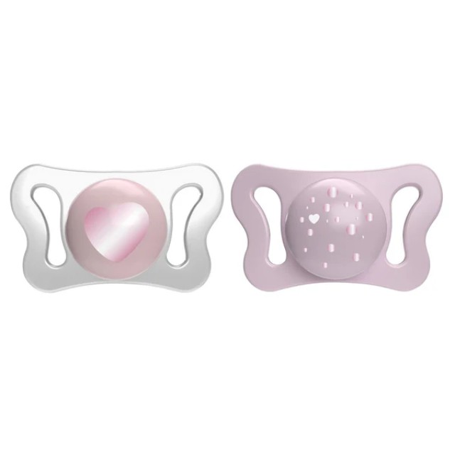 Chicco Physio Forma Micro Πιπίλα Σιλικόνης 0-2m Χρώμα Ροζ, 2τμχ