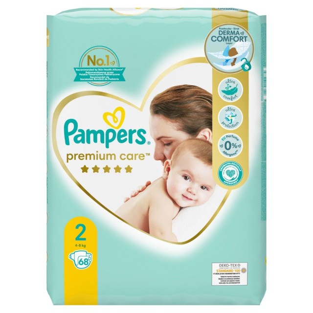 Pampers Premium Care Πάνες No.2 (4-8Κg) 68 Πάνες