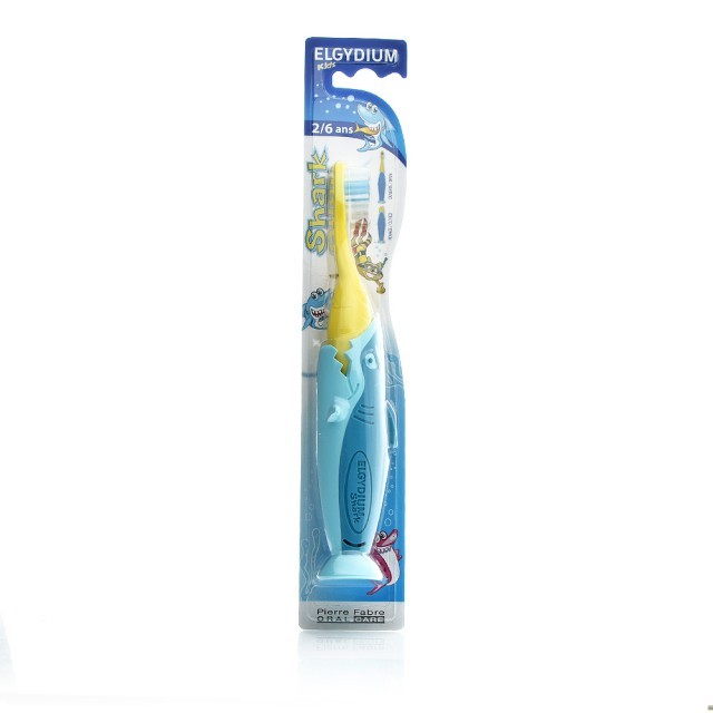 Elgydium Shark Παιδική Οδοντόβουρτσα Souple Soft 2\6 years Χρώμα Μπλε 1τμχ