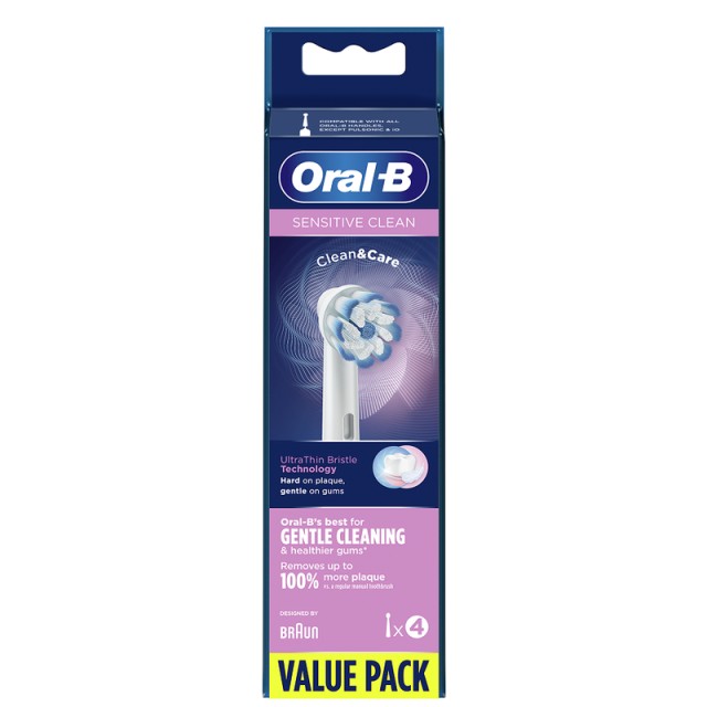 Oral-B Ανταλλακτικές Κεφαλές Sensitive Clean Value Pack 4τμχ