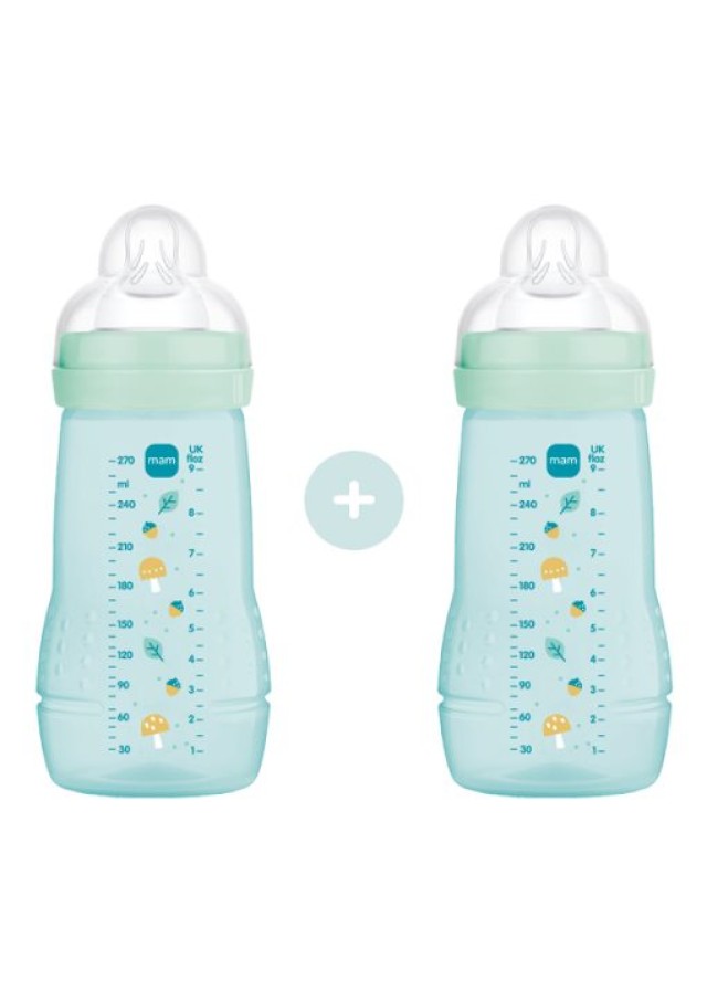 MAM Σετ 2 Μπιμπερό Easy Active™ Baby Bottle 2m+ 270ml Χρώμα Βεραμάν, 2τμχ
