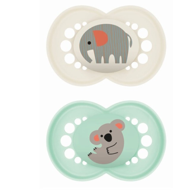 MAM Πιπίλα Σιλικόνης Original 16m+ Χρώμα Κρεμ-Γαλάζιο, 2τμχ