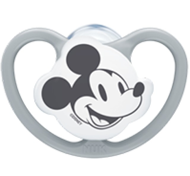 NUK Disney Mickey Πιπίλα Σιλικόνης 6-18m Χρώμα Γκρι, 1τμχ