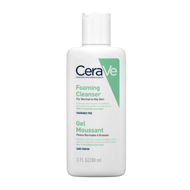 CeraVe Foaming Cleanser Gel Καθαρισμού για Κανονική - Λιπαρή Επιδερμίδα 88ml