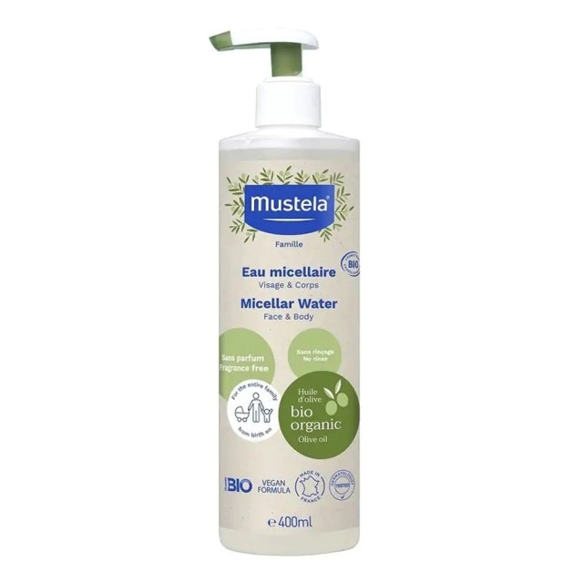 Mustela Bio Micellar Water Μικκυλιακό Νερό Καθαρισμού για Μωρά, 400ml