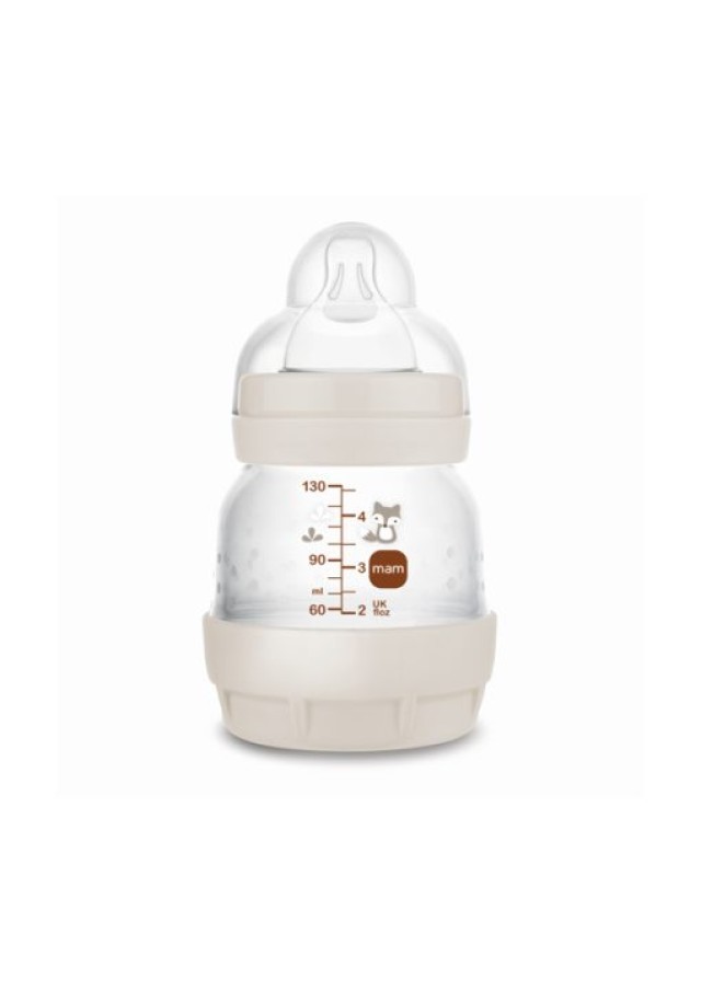 MAM Μπιμπερό Πλαστικό Easy Start™ Anti-Colic 0m+ Χρώμα Γκρι 130ml, 1τμχ