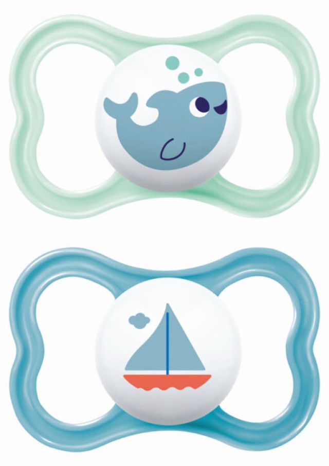 MAM Πιπίλα Σιλικόνης Air 16m+ Χρώμα Βεραμάν-Μπλέ, 2τμχ