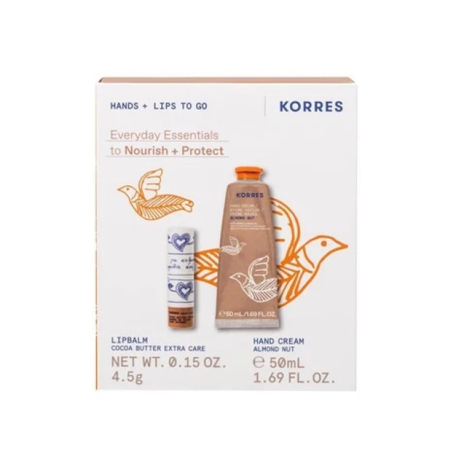 Korres Almond Nut Κρέμα Χεριών + Lipbalm με άρωμα Βούτυρο Cocoa