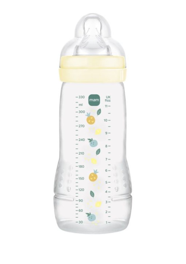MAM Μπιμπερό Easy Active™ Baby Bottle 4m+ 330ml Χρώμα Κίτρινο, 1τμχ