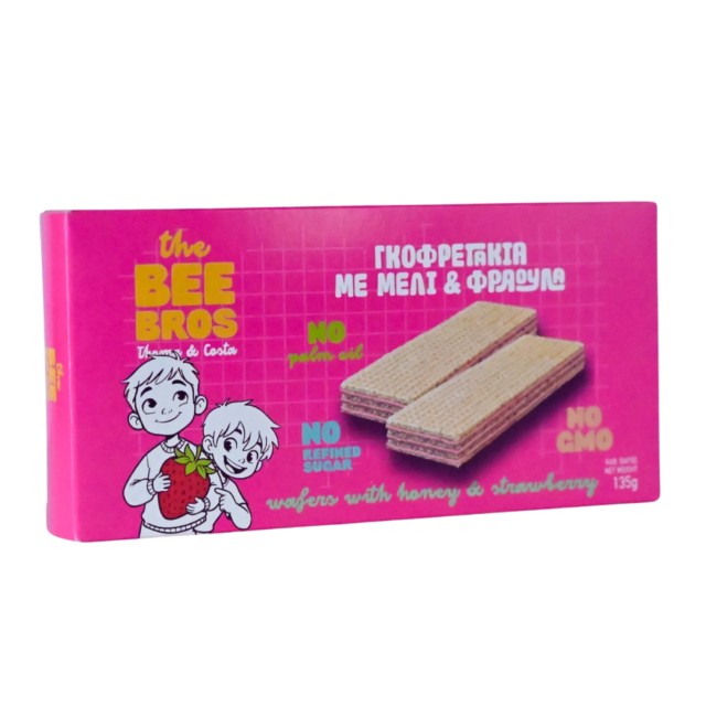 The Bee Bros Γκοφρέτα Με Μέλι & Φράουλα 135gr