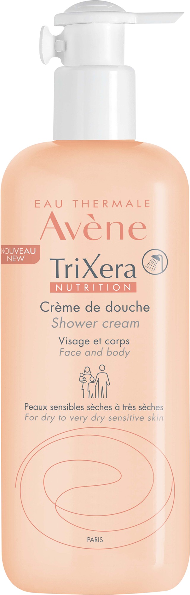 Avène TriXera Nutrition Κρεμώδες Αφρόλουτρο - Πρόσωπο και Σώμα 500ml
