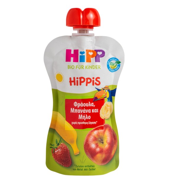 Hipp Hippis Φρουτοπολτός Φράουλα, Μπανάνα και Μήλο 100gr