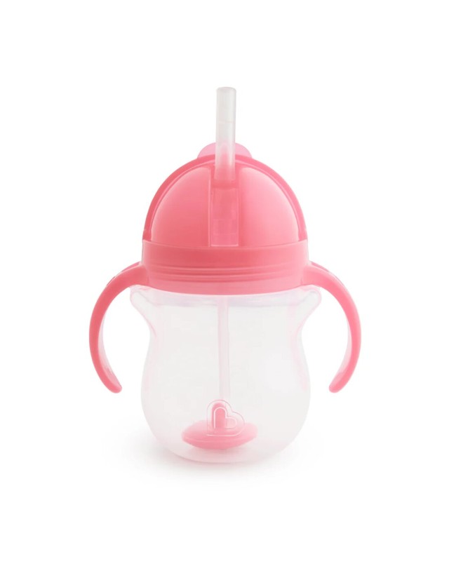 Munchkin Tip & Sip Weighted Straw Cup 6m+ 207ml Χρώμα Ροζ, 1τμχ