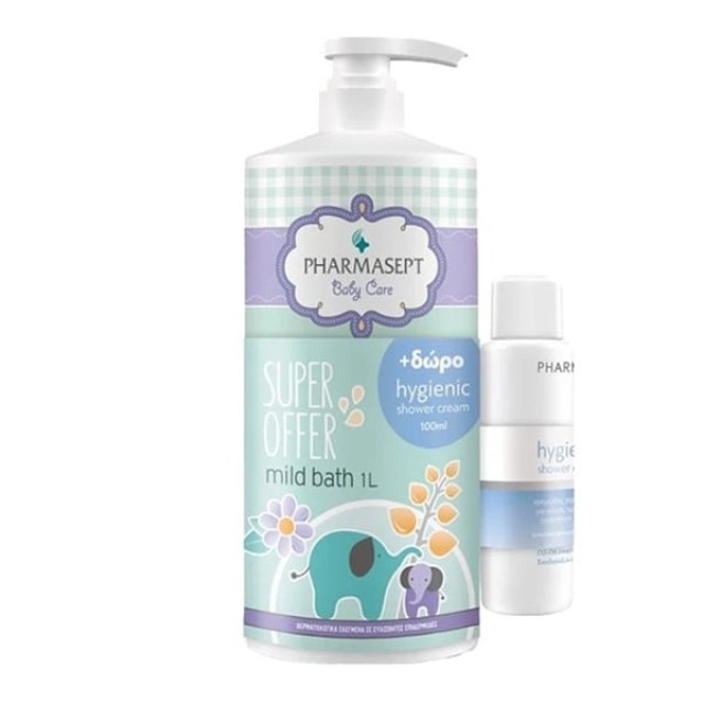 Pharmasept Baby Mild Bath 1Lt + ΔΩΡΟ Hygienic Shower Cream 100ml