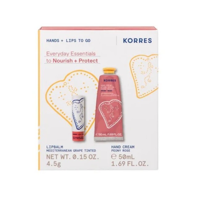 Korres Peony Rose Κρέμα Χεριών + Lipbalm με άρωμα Σταφύλι