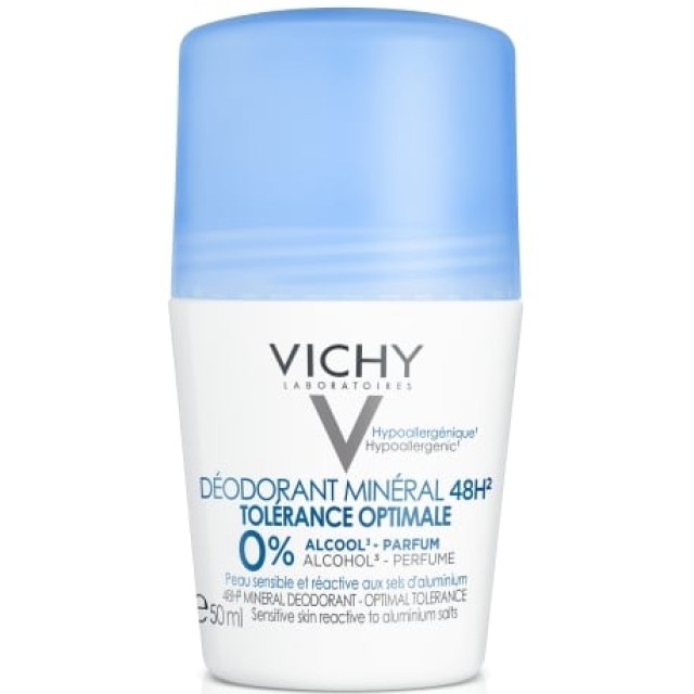 Vichy Mineral 48h Roll On Αποσμητικό χωρίς άρωμα και αλκοόλ 50ml