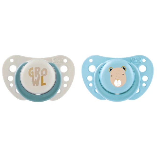 Chicco Physio Forma Air Πιπίλα Σιλικόνης 0-6m Χρώμα Κρεμ-Γαλάζιο, 2τμχ