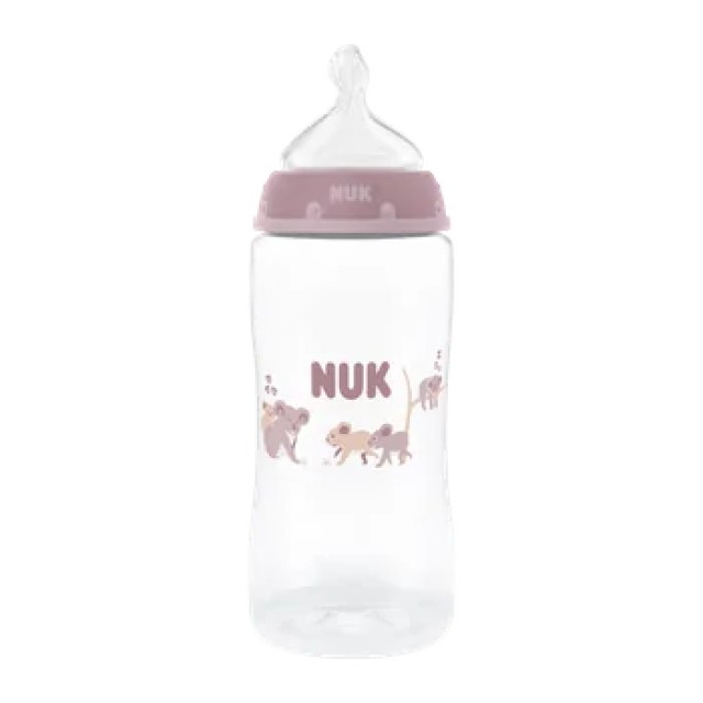 NUK First Choice Μπιμπερό Πλαστικό Με Δείκτη Ελέγχου Θερμοκρασίας 3m+ 300ml Χρώμα Ροζ, 1τμχ