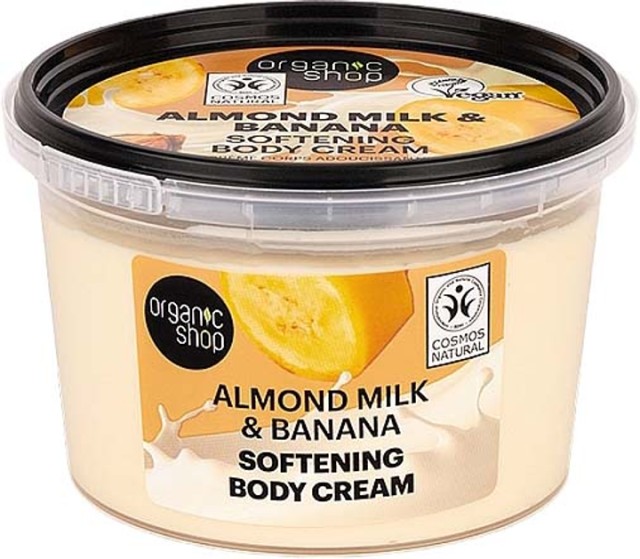 Natura Siberica Organic Shop Κρέμα σώματος για Απαλότητα, με Γάλα Αμυγδάλου & Μπανάνα, 250ml
