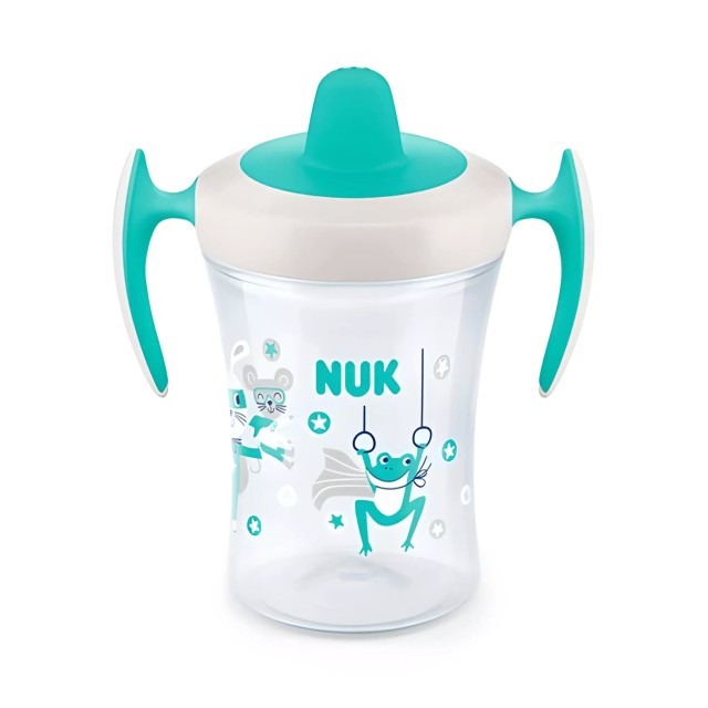 NUK Trainer Cup με ρύγχος 6m+ 230ml Χρώμα Λευκό-Βεραμάν, 1τμχ