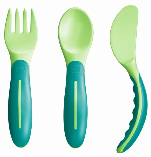 MAM Baby’s Cutlery 6m+ Χρώμα Πράσινο, 3τμχ