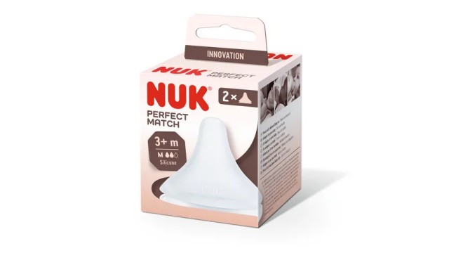 NUK Perfect Match Θηλή Μαλακής Σιλικόνης 3m+ Μεσαίας Οπής, 2τμχ