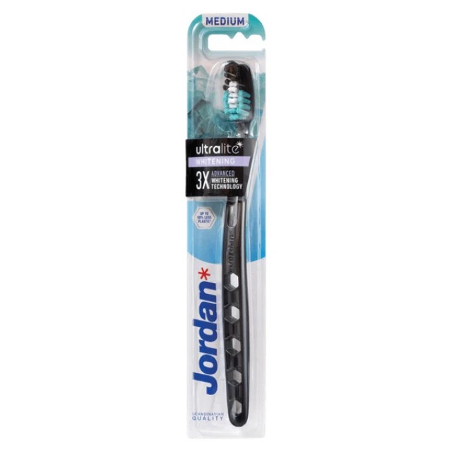 Jordan Ultralite Whitening Medium Οδοντόβουρτσα Χρώμα Μαύρο, 1τμχ