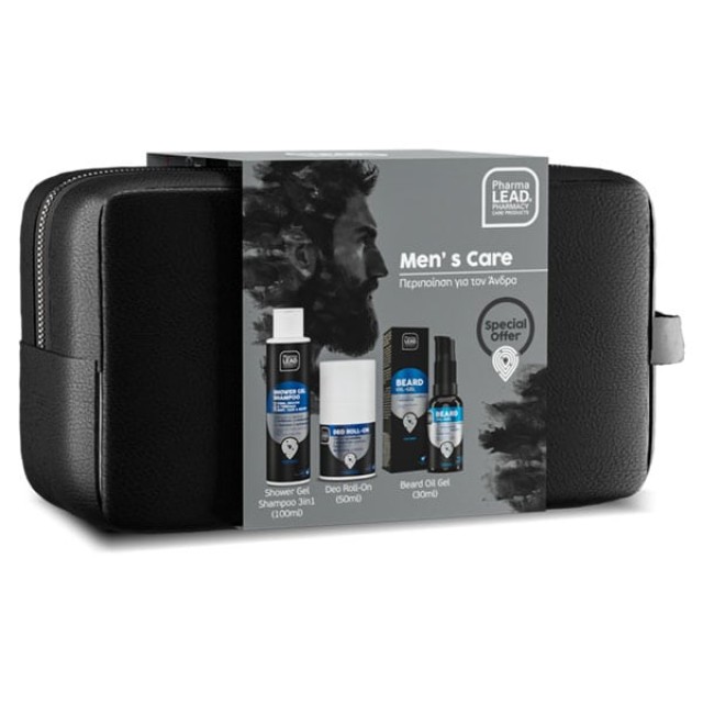 Pharmalead Promo Mens Care Σαμπουάν-Αφρόλουτρο 3σε1 100ml, Αποσμητικό Roll-on 50ml, Beard Oil 30ml