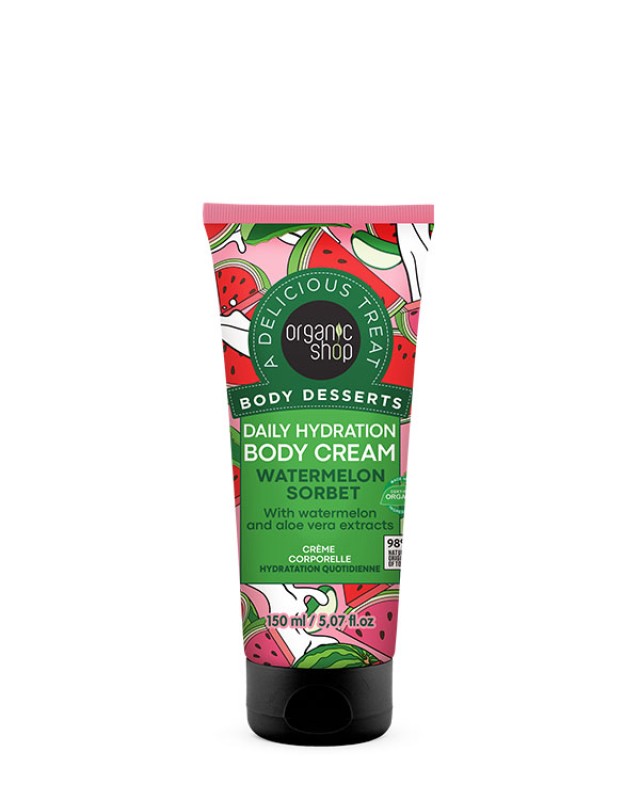 Natura Siberica Body Desserts Daily Hydration Body Cream with Watermelon and Aloe Vera Extracts 150ml