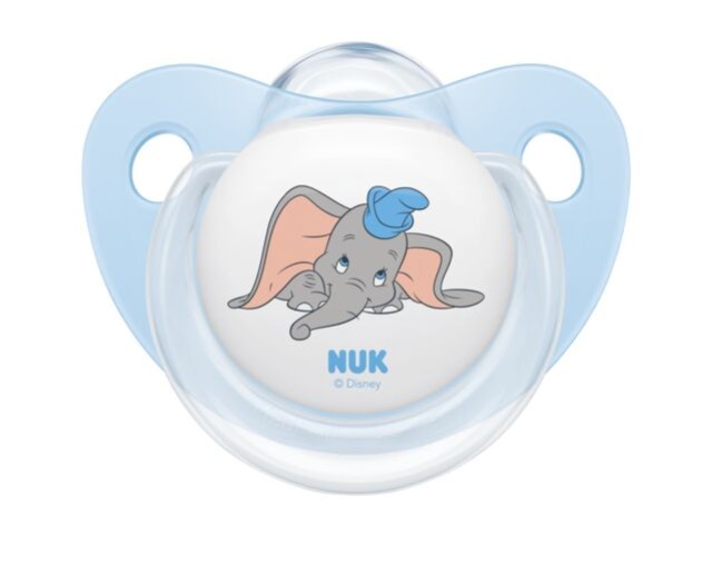 NUK Disney Classics Trendline Dumbo Πιπίλα Σιλικόνης 0-6m Χρώμα Λευκό, 1τμχ
