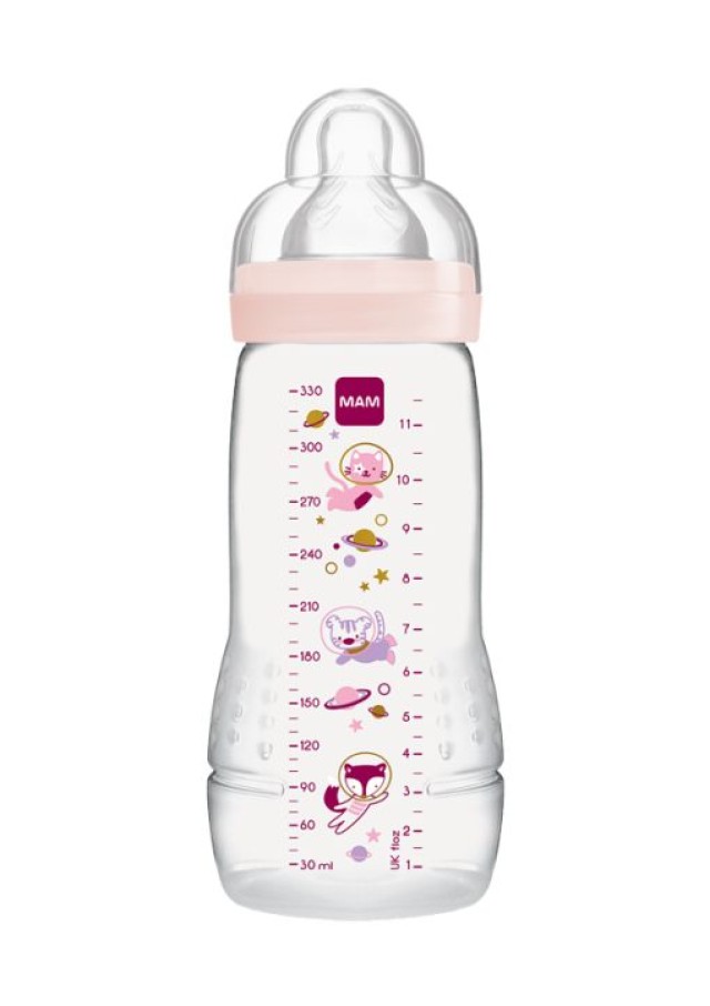 MAM Μπιμπερό Easy Active™ Baby Bottle 4m+ 330ml Χρώμα Ροζ, 1τμχ