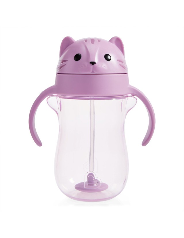 Munchkin Tip & Sip Weighted Straw Cup 9m+ 296ml Χρώμα Μωβ, 1τμχ