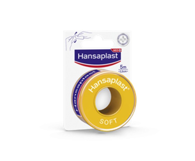 Hansaplast Αυτοκόλλητη Επιδεσμική Ταινία Soft Υποαλλεργική 2,5cm x 5m